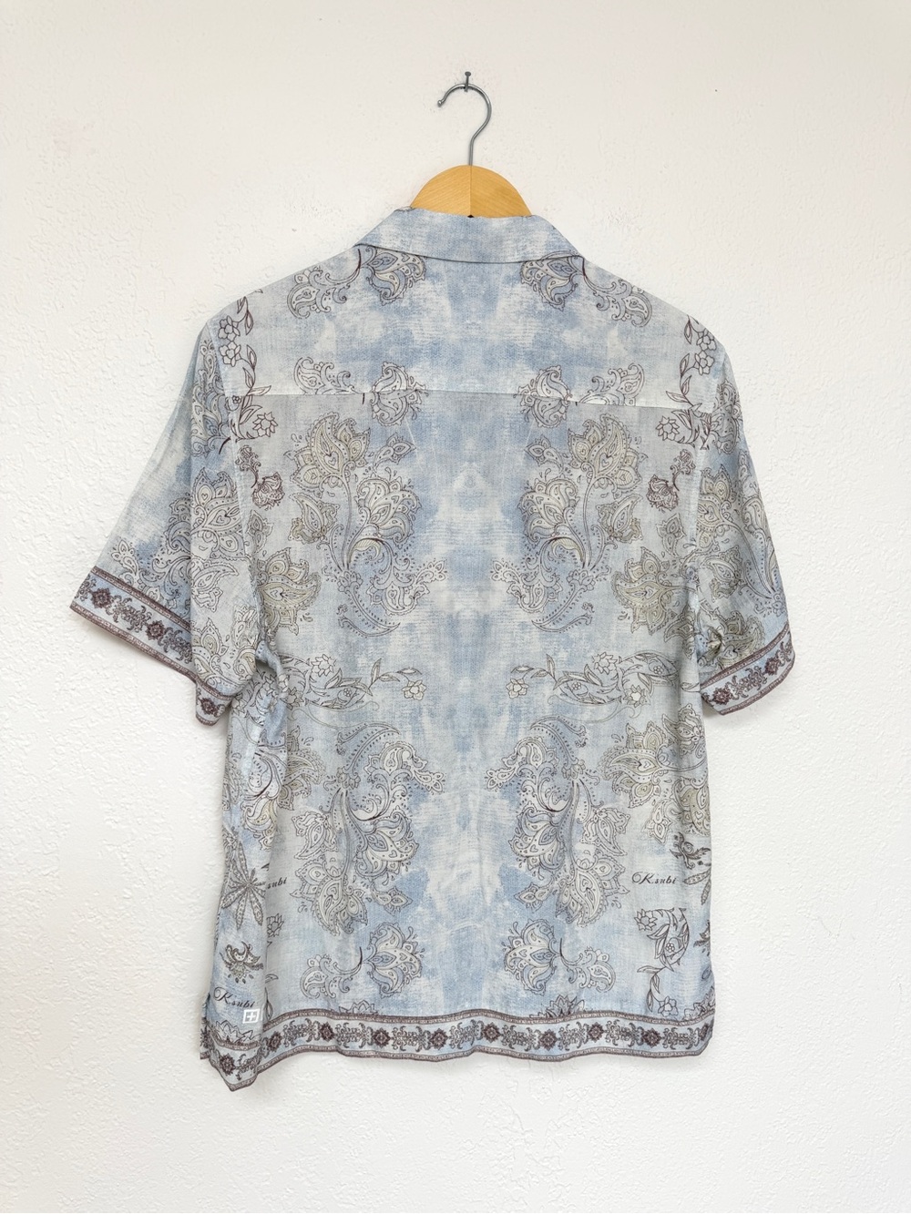 KSUBI eternity ekcess pale blue men's short sleeve camp shirt / size M - Picture 7 of 7